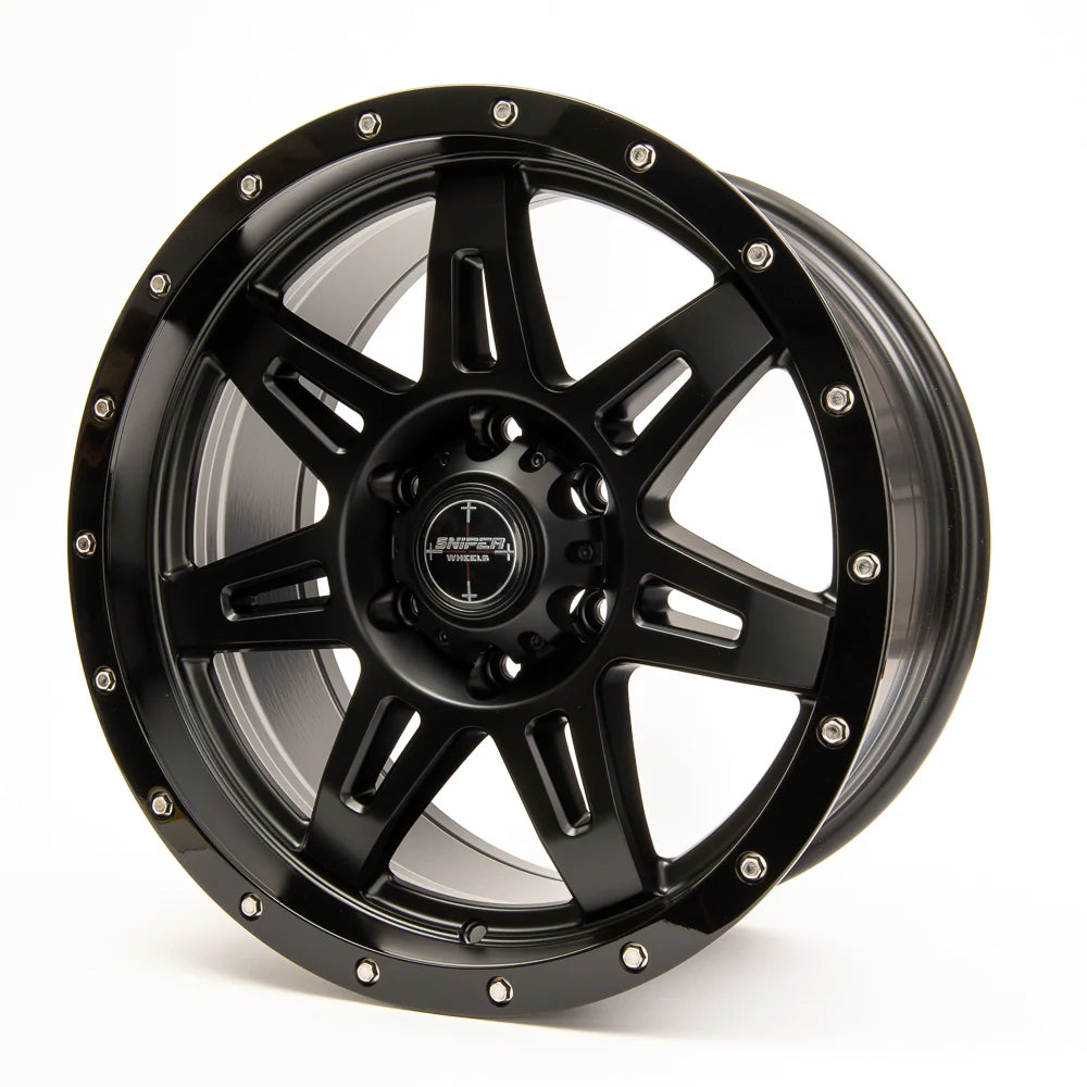 Sniper Wheels l  RECOIL Matt Black / Gloss Black Lip