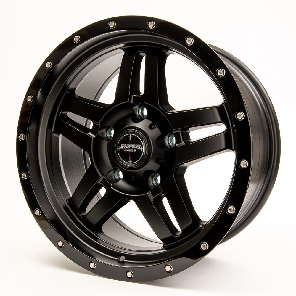 Sniper Wheels l BARACADE Matt Black / Gloss Black Lip