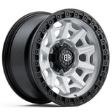 BLACK ROCK l CAGE SATIN WHITE W/ BLACK RING