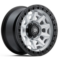 BLACK ROCK l CAGE SATIN WHITE W/ BLACK RING