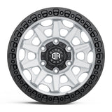 BLACK ROCK l CAGE SATIN WHITE W/ BLACK RING