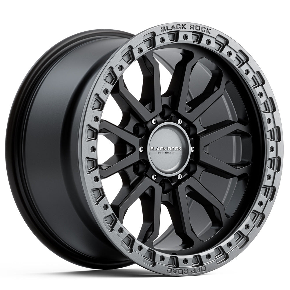 BLACK ROCK l COBRA SATIN BLACK W/GUNMETAL GREY RING