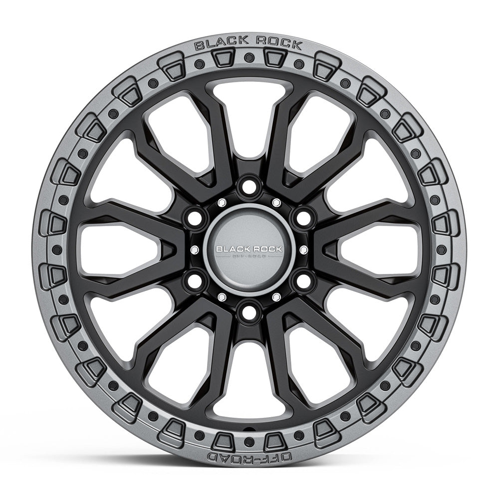 BLACK ROCK l COBRA SATIN BLACK W/GUNMETAL GREY RING