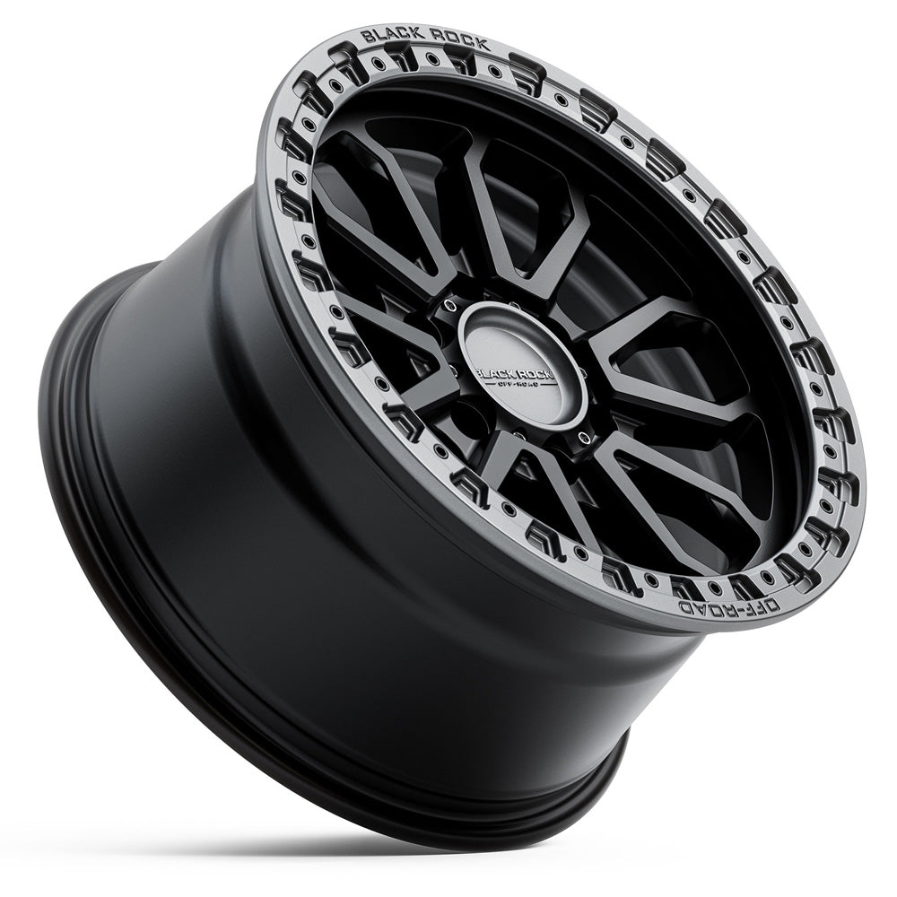 BLACK ROCK l COBRA SATIN BLACK W/GUNMETAL GREY RING