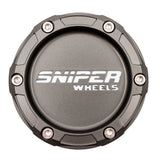 Sniper Wheels Matt Gun Metallic Centre Cap White Lettering