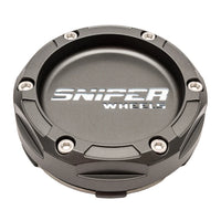 Sniper Wheels Matt Gun Metallic Centre Cap White Lettering