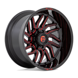 FUEL l HURRICANE Model D808 GLOSS BLACK MILLED RED TINT