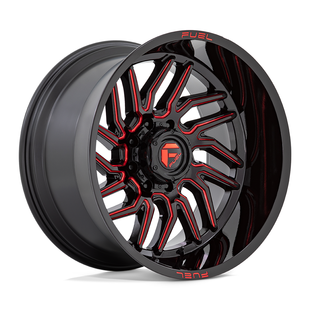 FUEL l HURRICANE Model D808 GLOSS BLACK MILLED RED TINT