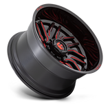 FUEL l HURRICANE Model D808 GLOSS BLACK MILLED RED TINT