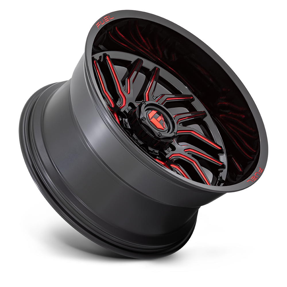 FUEL l HURRICANE Model D808 GLOSS BLACK MILLED RED TINT