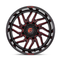 FUEL l HURRICANE Model D808 GLOSS BLACK MILLED RED TINT