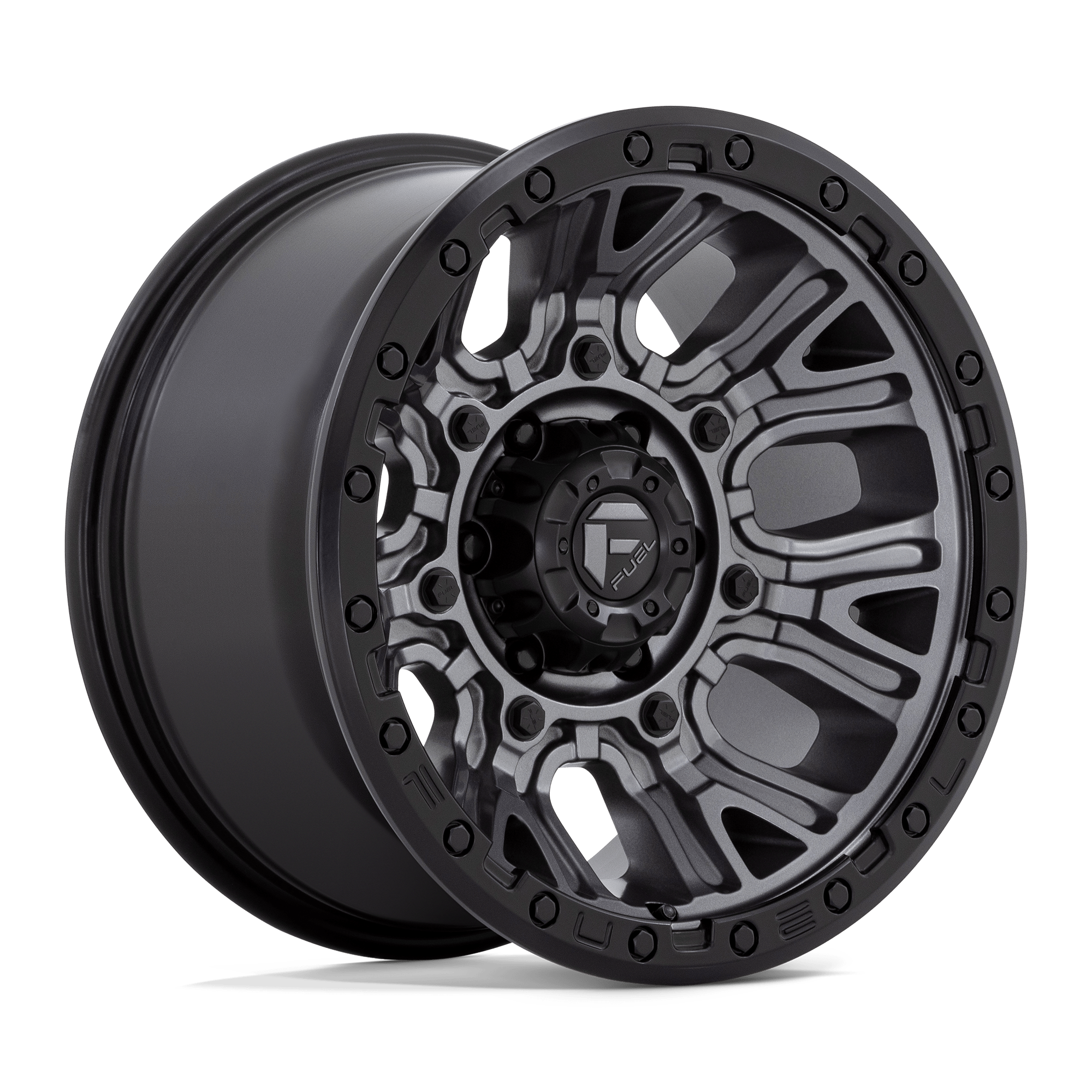 FUEL l TRACTION Model D825 MATTE GUNMETAL W/ BLACK RING