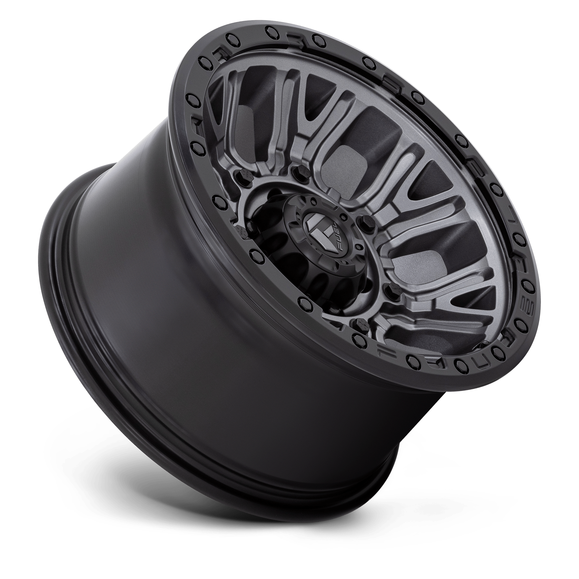 FUEL l TRACTION Model D825 MATTE GUNMETAL W/ BLACK RING