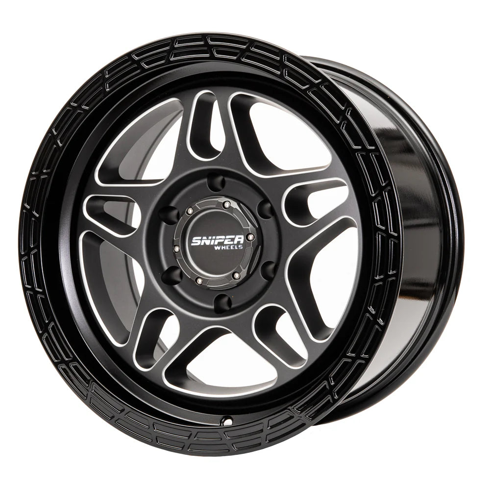 Sniper Wheels l Millrad Matt Gun Metallic / Gloss Black lip